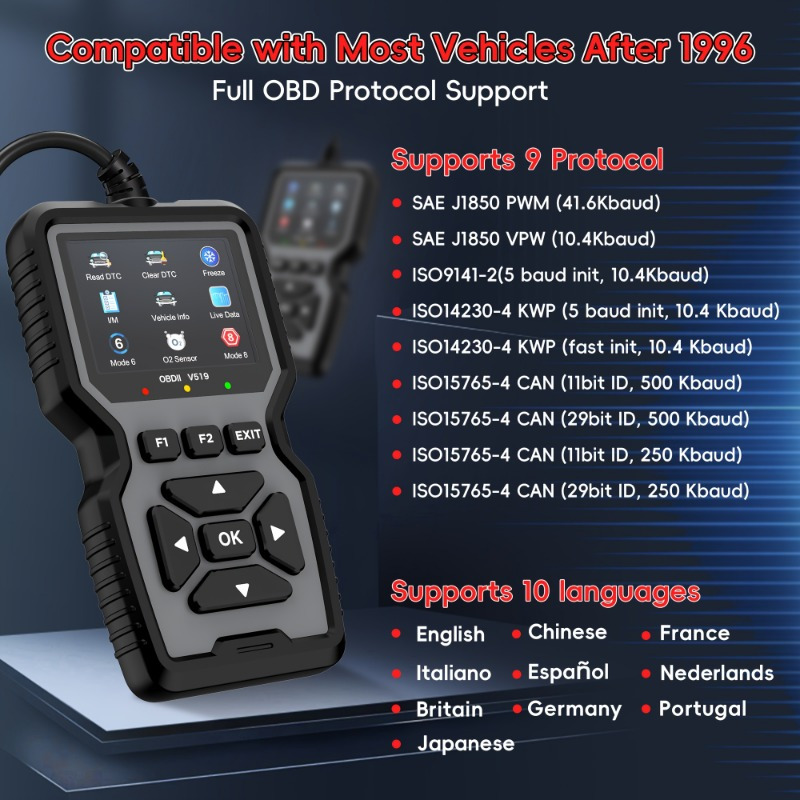 Advanced OBD2 Scanning Diagnostic Tool | Engine Code Reader And Reset | Real-Time Data Diagnostic Reading Tool