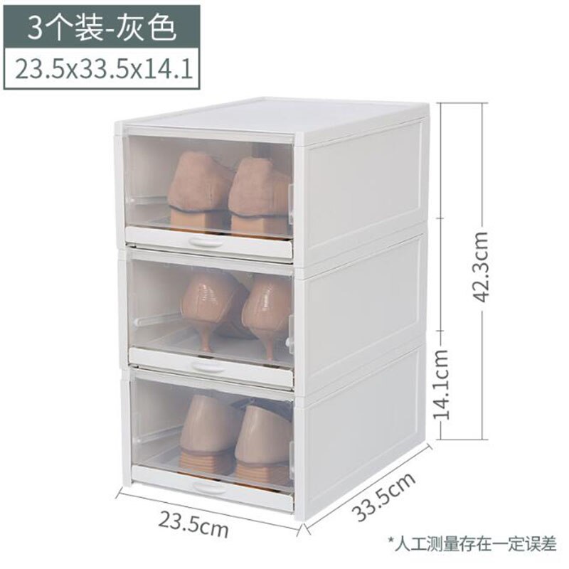Shoes Box Small Transparent Drawer Case Plastic Shoe Boxes Stackable Box Shoe Organizer Shoebox storage Shoe Rack 3pcs/set: Default Title
