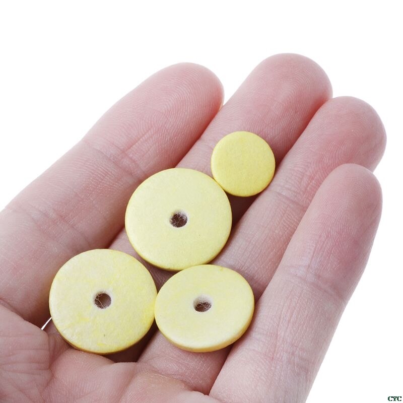 Almohadilla de cuero para flauta, almohadillas de viento de madera para música, accesorio de instrumento amarillo de reparación, 16 Uds.