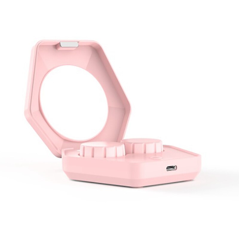 Mini limpiador ultrasónico automático, Limpiador de lentes, caja de lentes de contacto, máquina de limpieza: Rosa