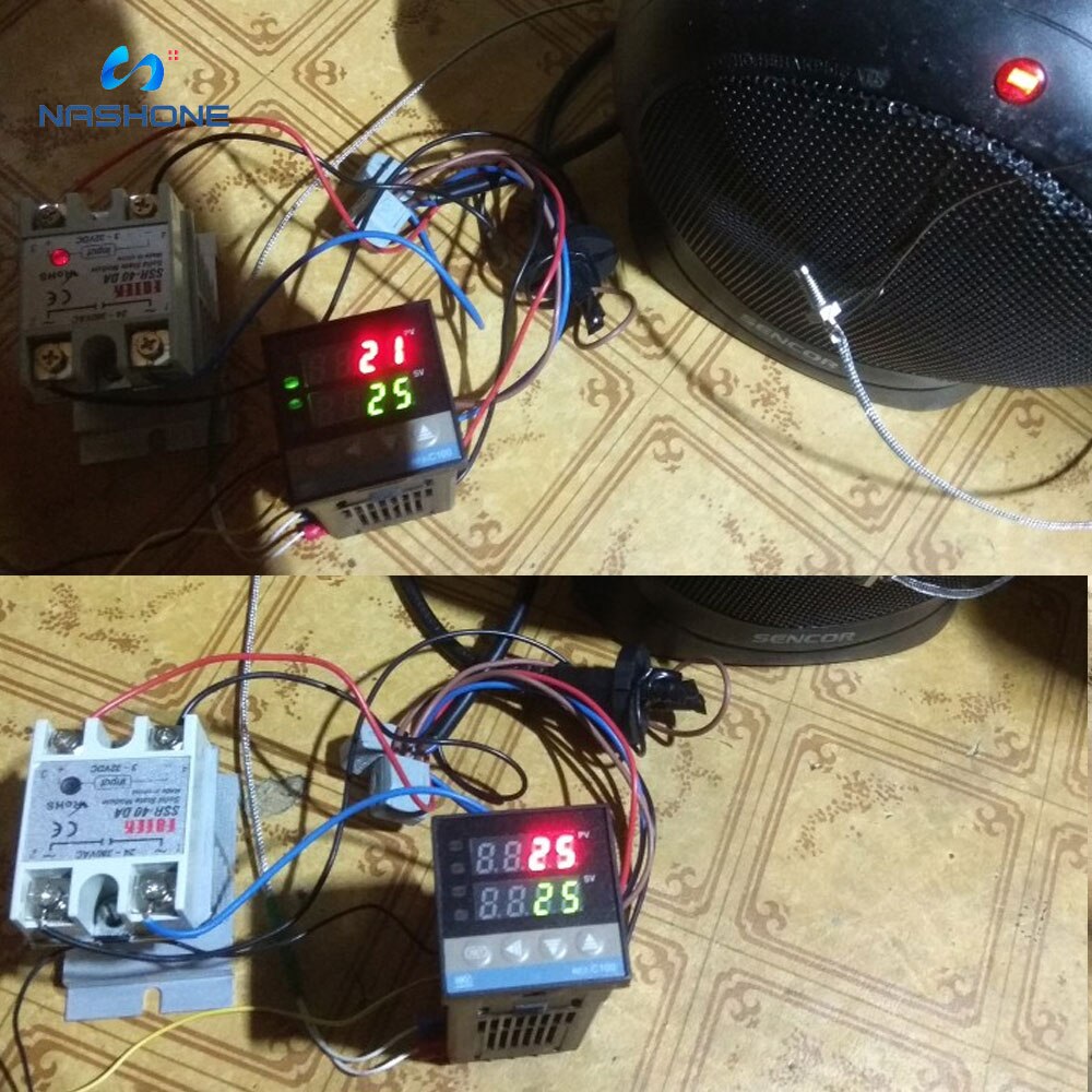 REX-C100 Digital PID Temperature Control Controller Thermostat Relay/SSR Output 0 to1300C K Thermocouple Probe Sensor RKC