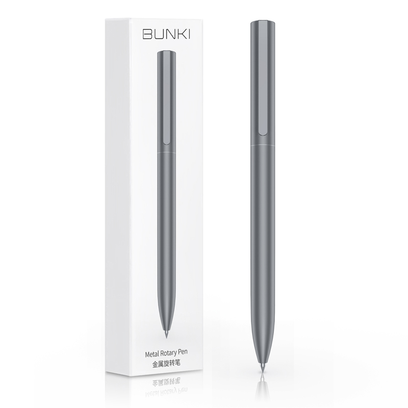 BUNKI-Metallschildstift, Kugelschreiber, Signierstift, 0,5 mm Gel PREMEC, glatte Nachfüllung der Schweiz, schwarze Tinte, Büro, Schule, Schreibstift, BK0100: Weiß