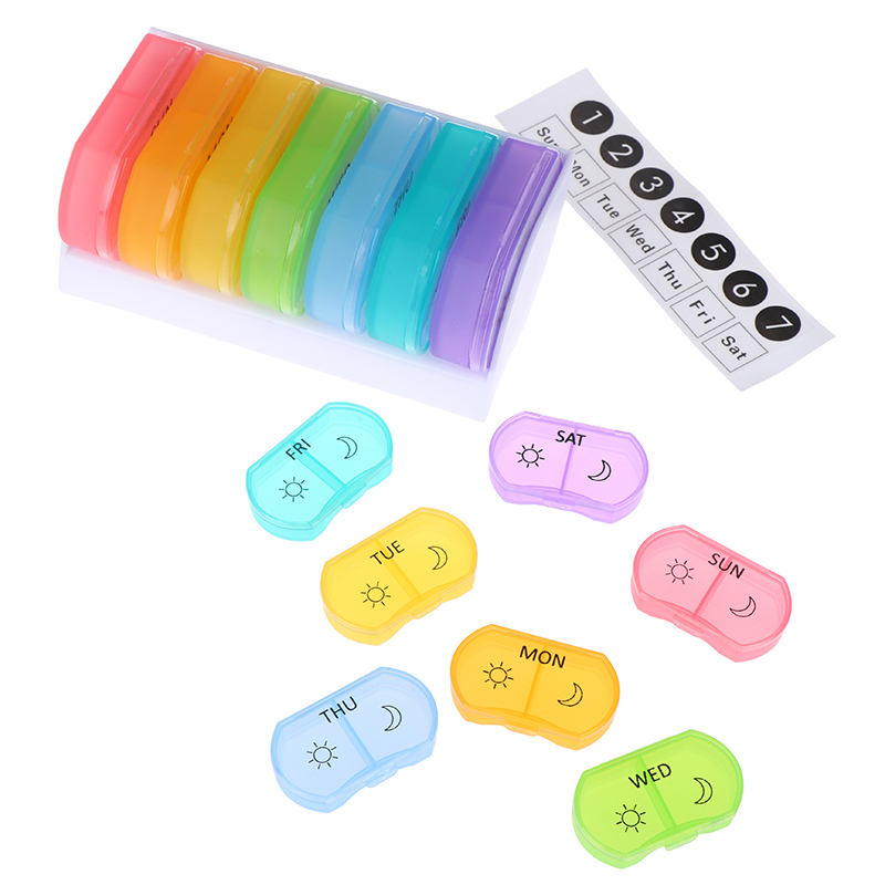 1pc 7 dagen medicijn pillendoos mini draagbare reisopslag vitamine doos soort tablet houder organizer container gevallen