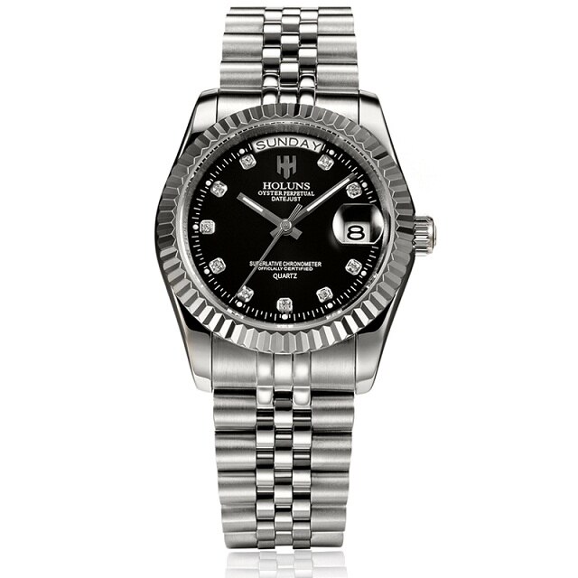 Holuns Women Watches Ladies Watch Top Brand Luxury Gold Role Classic Female Quartz Watch Diamond Waterproof Relogio Feminino: men-37mm-6