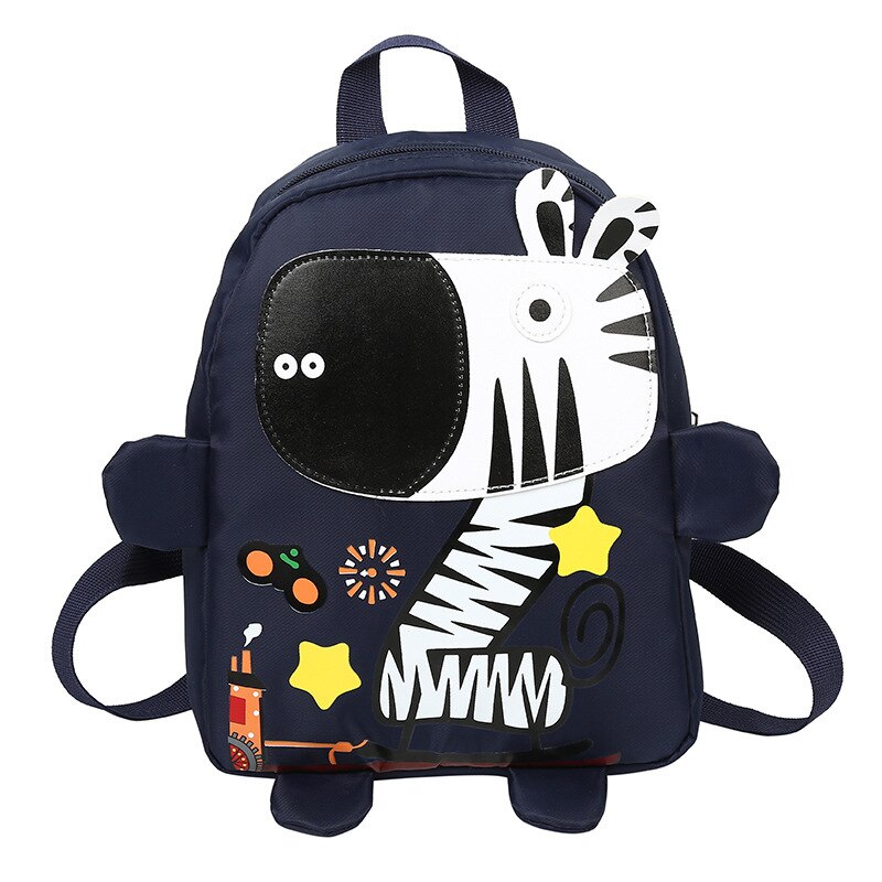 Cartoon Nylon Children Backpacks Toddler Kindergarten Schoolbag Kids Backpack Zebra Children School Bags Girl Boy Backpacks: Dark blue