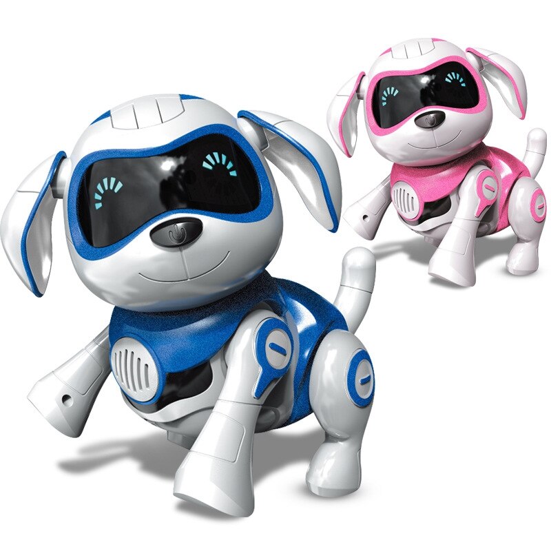 Juguetes electrónicos para mascotas de Perro Robot, Robot inalámbrico, Sensor inteligente para cachorros, caminará hablando, Robot remoto para perros, juguete para mascotas para niños, niños y niñas: Pink