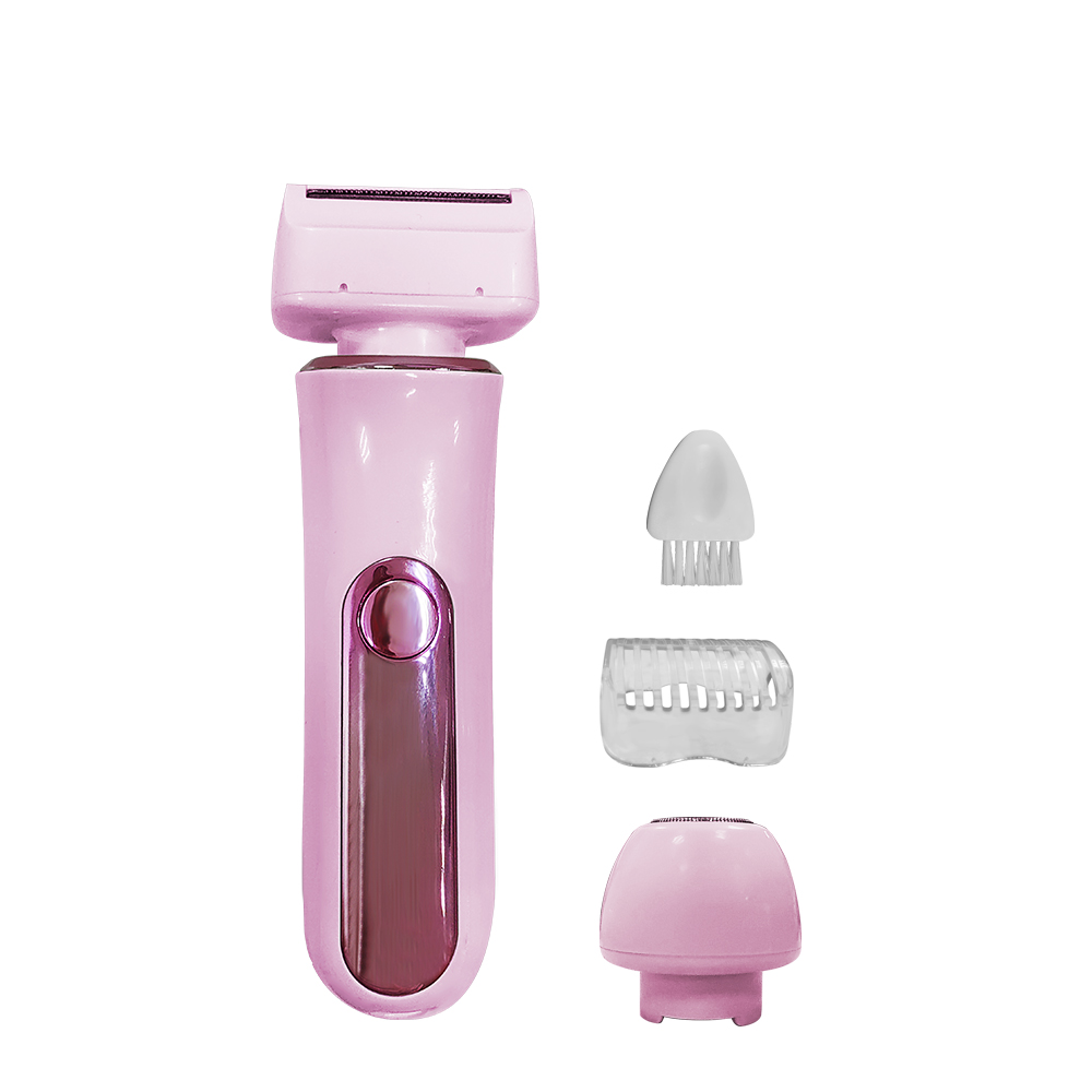 Maquinilla de afeitar eléctrica para mujer, depiladora corporal, recortadora de Bikini 2 en 1, Afeitadora eléctrica femenina, depilación para cara, bigote, pierna, axila: Rosa