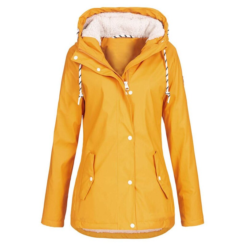 femmes imperméable veste de sport automne hiver randonnée veste coupe-vent femme vêtements de plein air Camping hiver veste manteaux: YELLOW / L