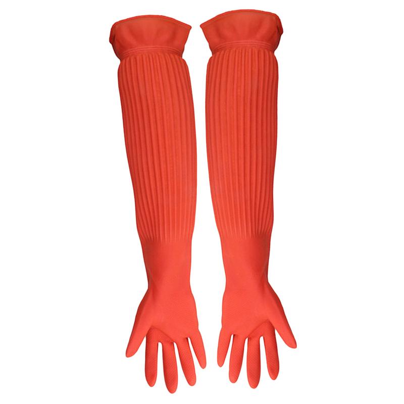 1 Paar Latex Handschoenen Industriële Verlenging Slijtvaste Dikke Aquarium Handschoenen Huishoudelijke Handschoenen Voor Aquarium Wasserij Tuinieren