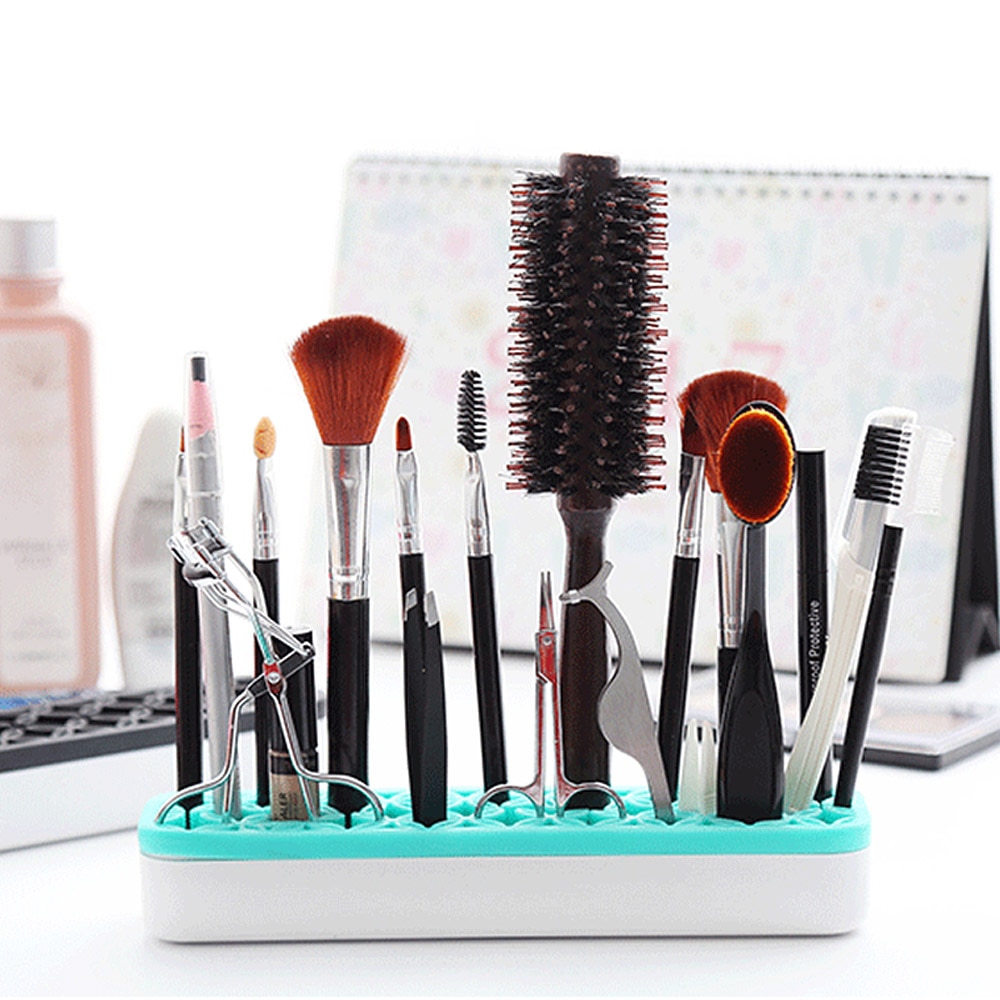 Soporte de silicona para brochas de maquillaje, organizador de maquillaje Facial, estante de secado de brochas con forma de flor, estante de exhibición, Cosméticos de belleza, 1 ud.