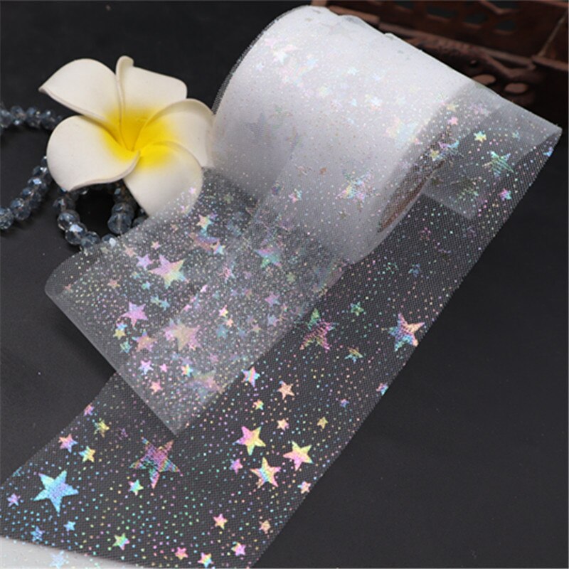 25 yard/rulle regnbue glitter tyl rulle pailletter krystal organza gennemsigtigt stof gør det selv håndværk tutu nederdel hjem bryllup dekoration: Hvid