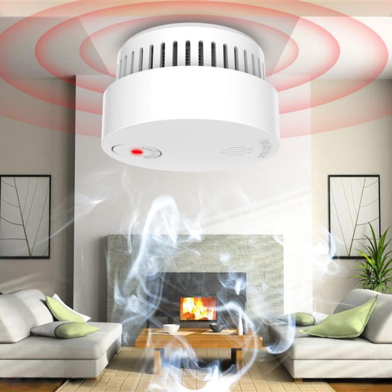 Wireless Infrared Smoke Alarm Detector Voice Warn Sensor Home Security Protection Fire Alarm High Sensitive Built-in Battery