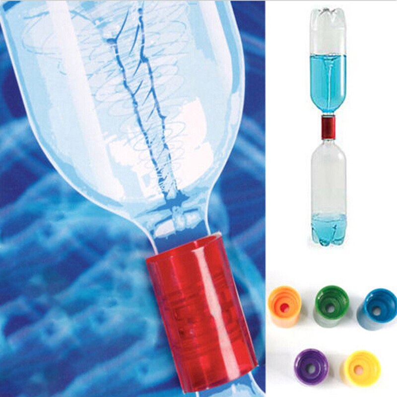 Conector de agua de botella de vórtice, experimento de tubo ciclónico de ciencia, 3,3 cm * 4,8 cm, 4 piezas