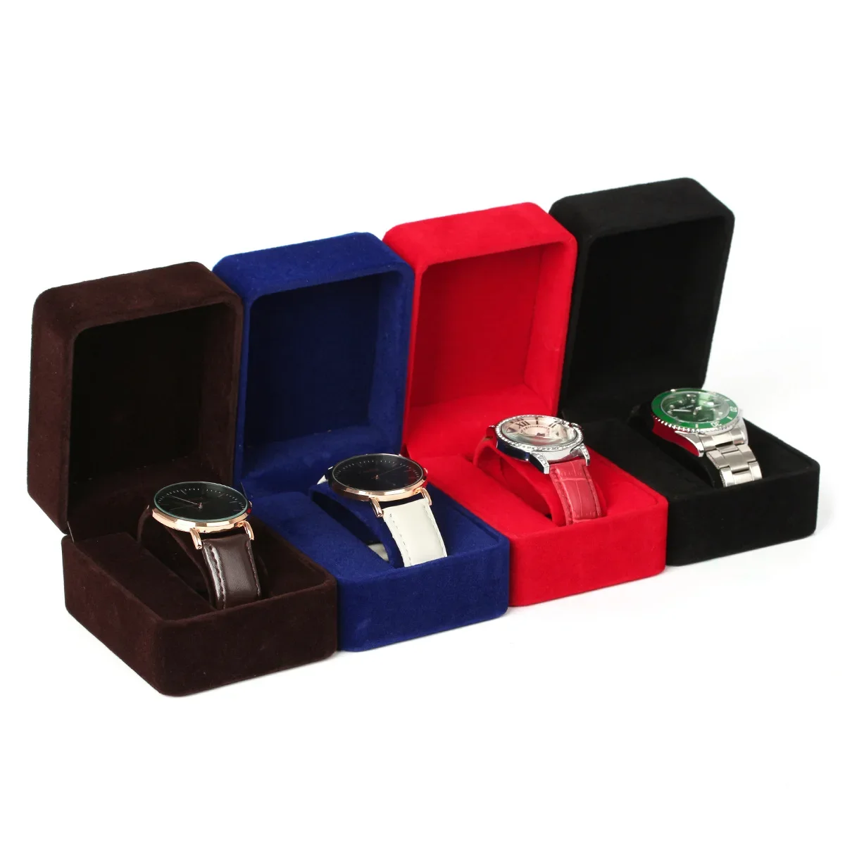 Flanell Uhr Verpackung Boxen Fall Display Halter Armband Schmuck Lagerung Organizer Für Frau Mann