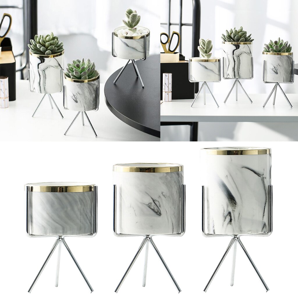 Marmor mönster keramisk blomkruka planter kruka för saftiga växt kruka