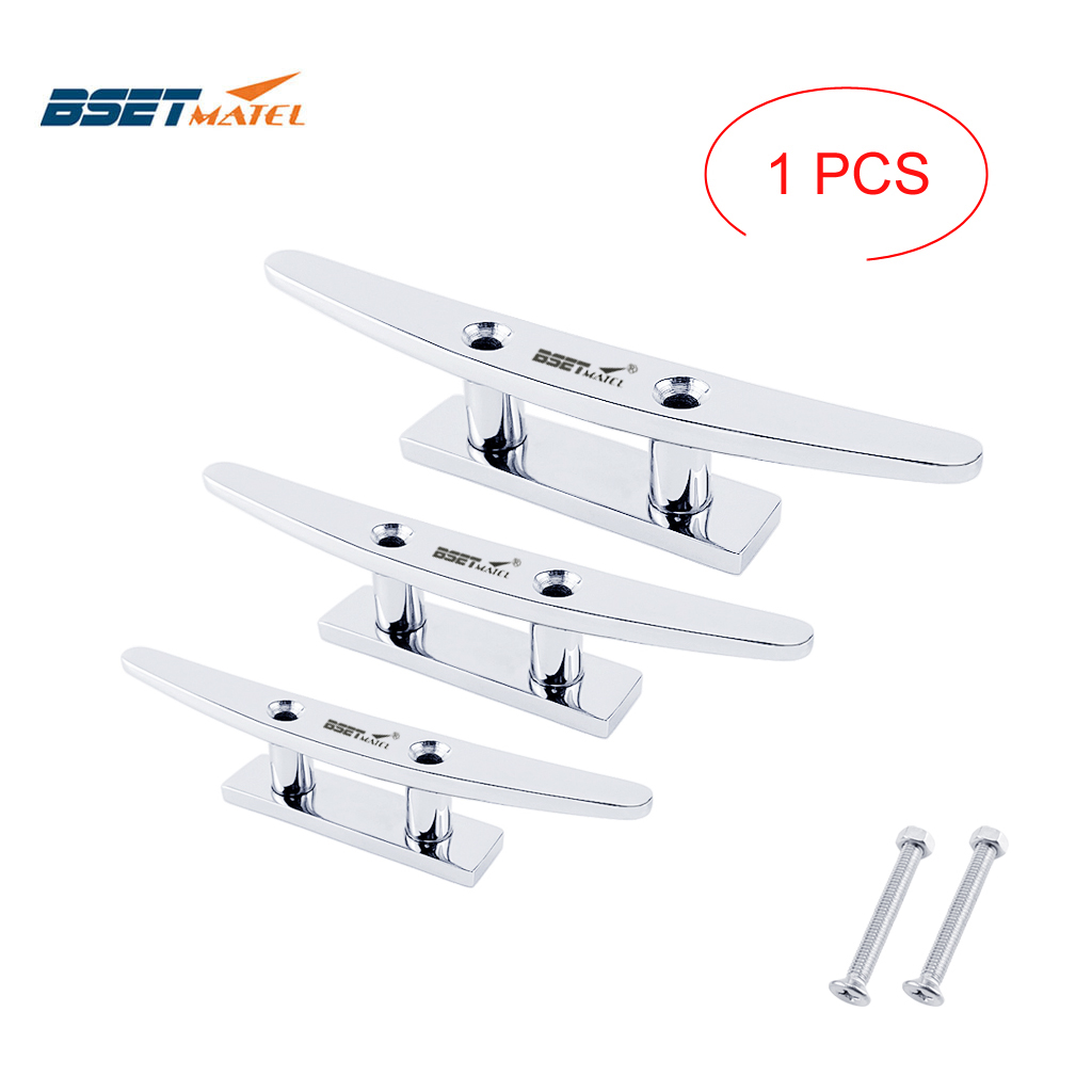 Stainless Steel 316 Low Flat Cleat Boat Cleats Deck Rope Cleat Mooring Dock Cleat Marine Hardware Yacht Accessories Lock bolt