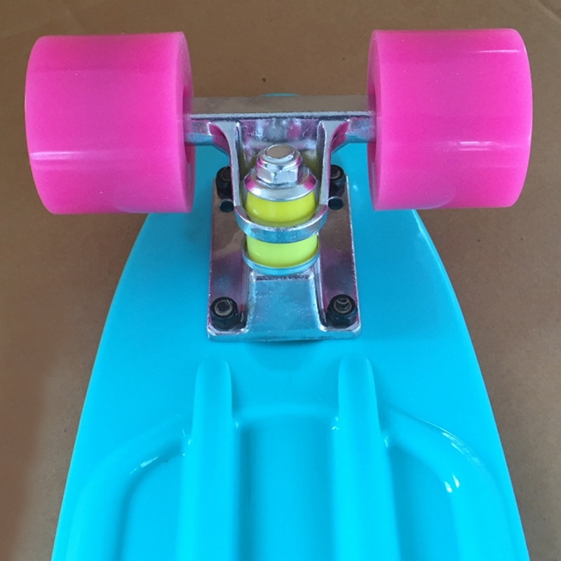22 tommer firehjulet mini longboard pastelfarvet skate board skateboard med led blinkende hjul retro skateboard teenagere