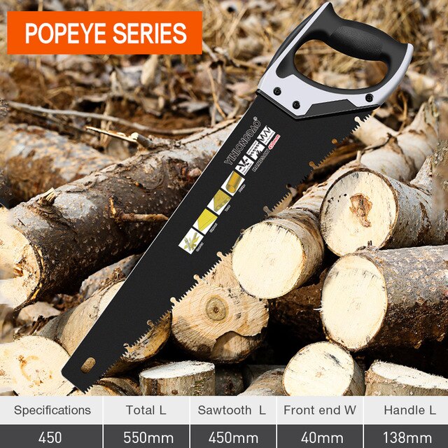 Heavy Duty Extra Long Blade Hand Saw For Wood Camping, Dry Wood Pruning Saw With Hard Teeth: 450mm