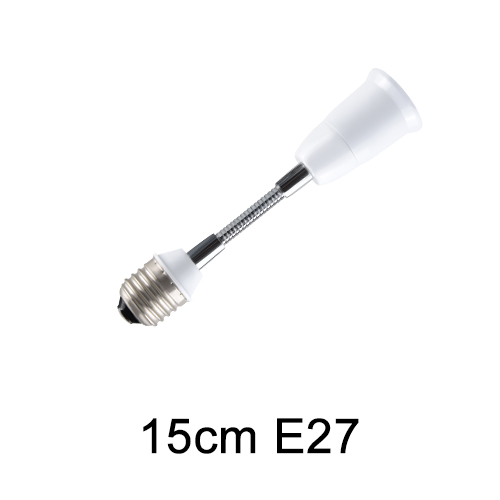 Flexibele E27 Om E27 Led Lamp Base Houder Lamp Schroef Socket Adapter 6/9/15/20/30/35/60Cm Extension Light Holder Converter Fitting: 15CM