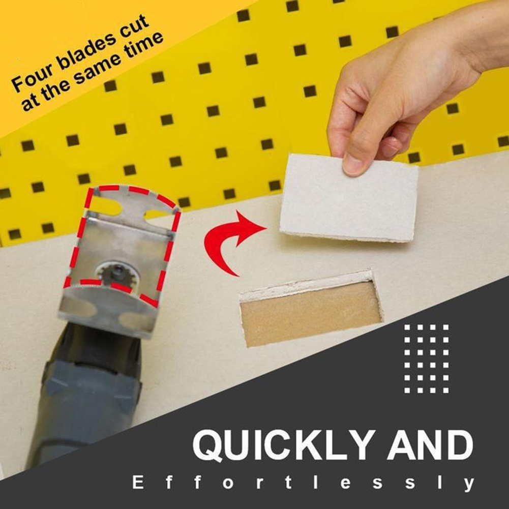 Universal Open Backed Square Slot Cutter Square Rectangle Slot Drill Socket Holes Opener for Plasterboard Dry Wall Electric Tool