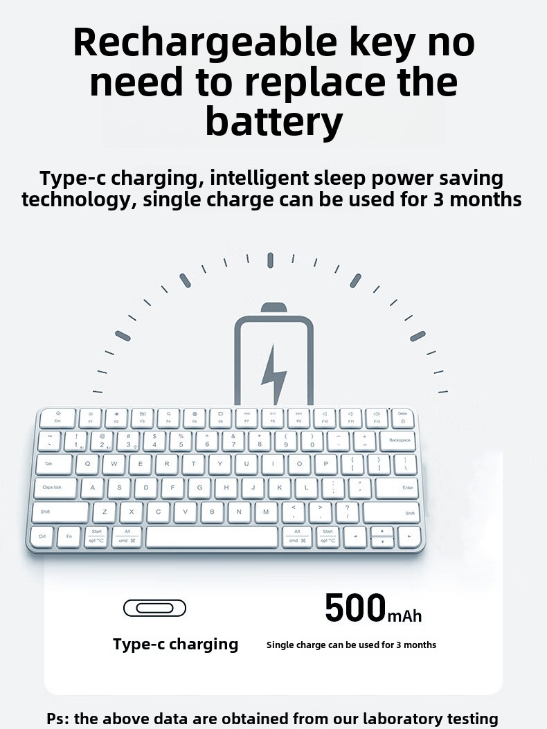 iPad, Bluetooth Tablet, Wireless Keyboard, Portable Thin and Light Keyboard, Silent Keyboard Solid Color Ultra Light Universal