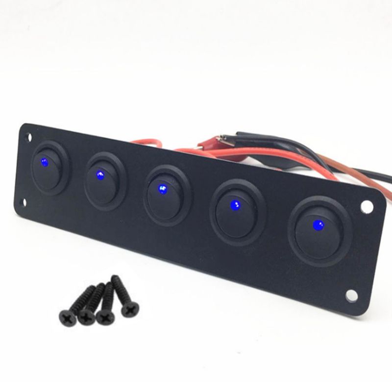 ON-OFF Toggle Switching Control Panel with Digital Voltmeter 2 USB Charger12V: BL