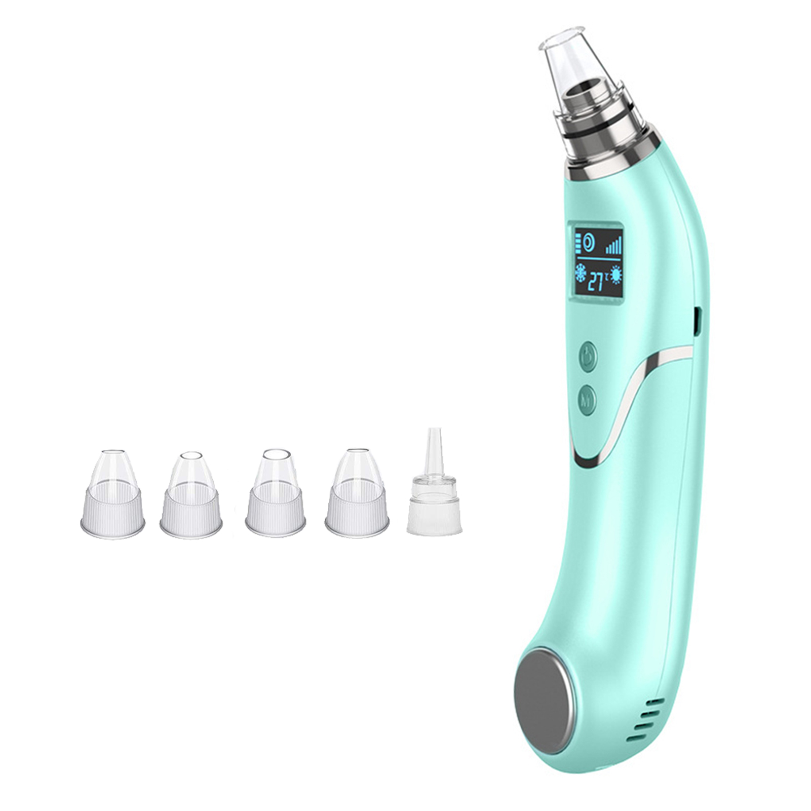 Practical Blackhead Remover Easy Use All Skin Electric Pore Vacuum Cleaner Rechargeable Adjustable Modes Home Beauty Salon: Green