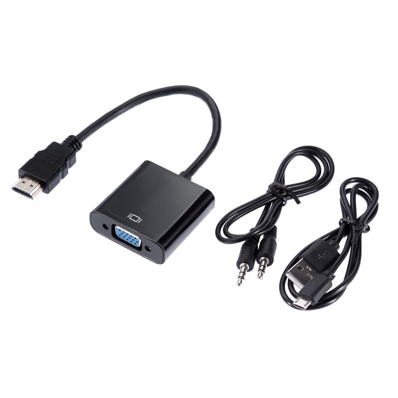 Rovtop HDMI naar VGA Adapter Male Naar Famale Converter Adapter 1080P Digitale naar Analoge Video Audio Voor PC Laptop tablet