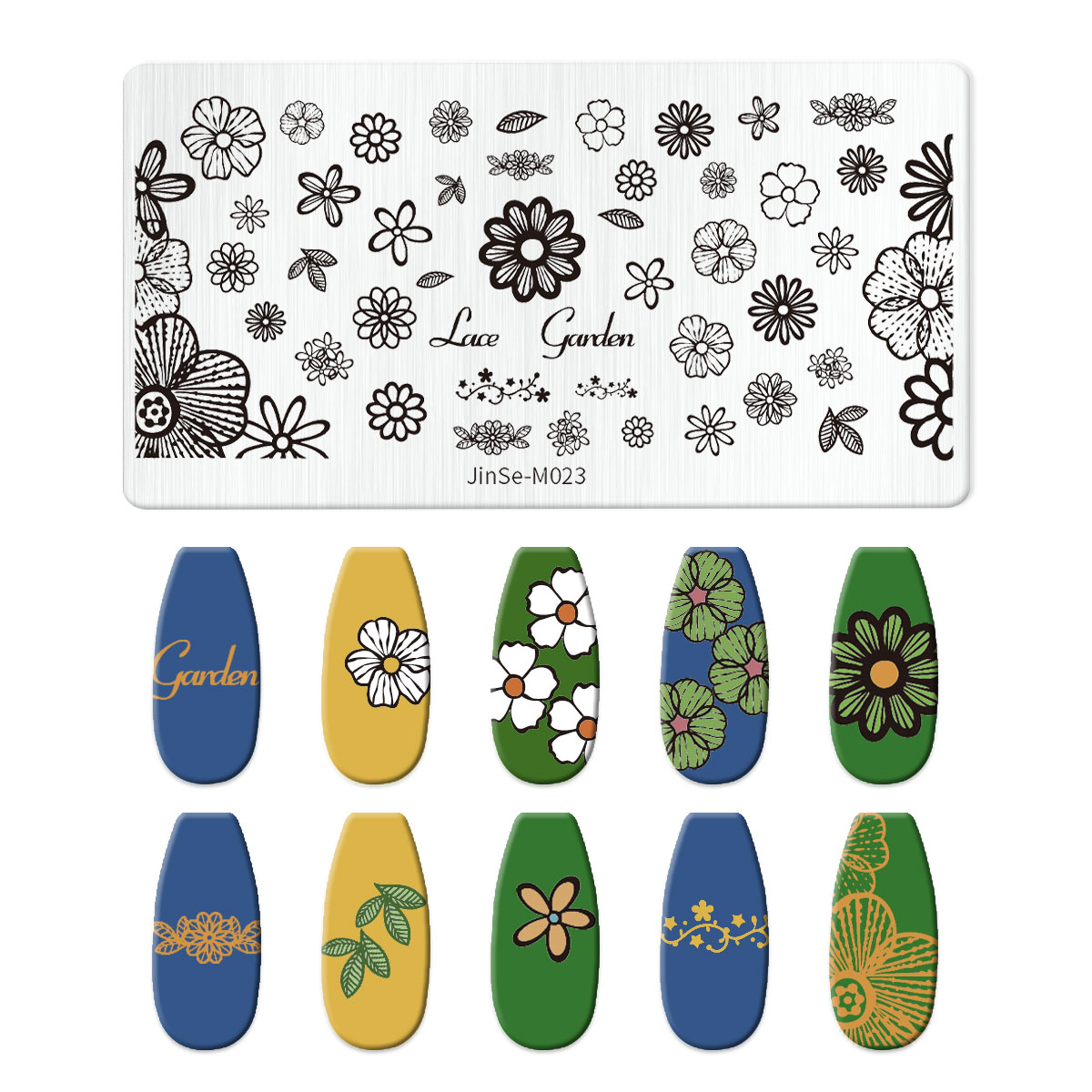 Blätter Blume Streifen Gänseblümchen Stempelplatten Lotus Rose Nagelstempel Vorlagen Aprikosen Blumendruck Schablonen Vorlagen: WHITE