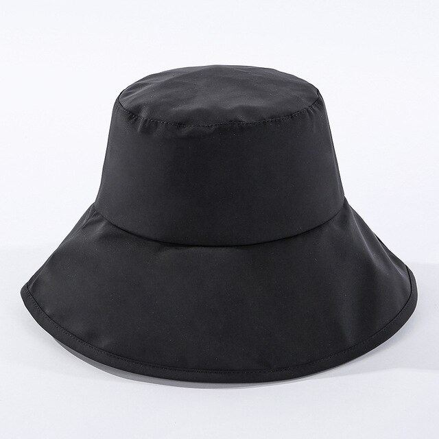 Bucket Hat - Damen Sommerhut - Casual Outdoor Sport - Breiter Rand Sonnenhut: Schwarz