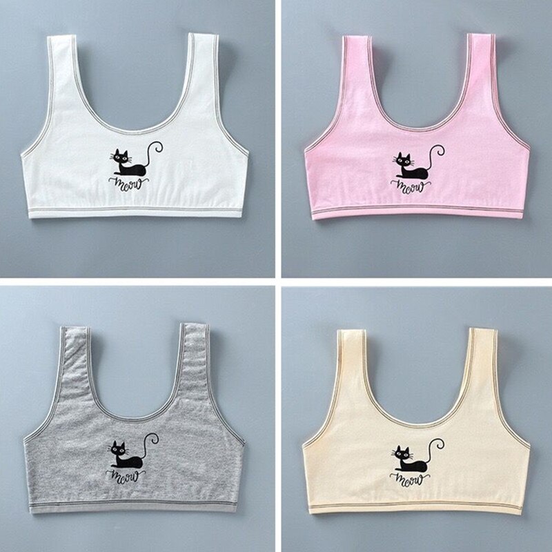 3pc/Lot Girl Bra Teen Crop Top Underwear Vest Racerback Puberty Sport Training Bras Letter Streetwear Tube Top 8-14Years