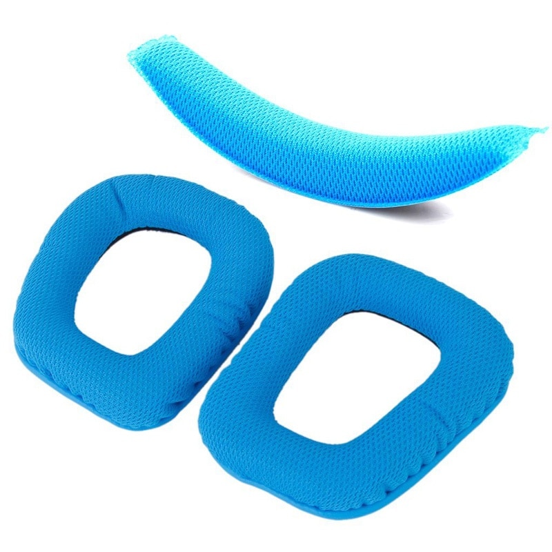 Almohadillas de reemplazo azul para diadema, almohadillas para la cabeza, almohadillas para Logitech G430 G930: Default Title