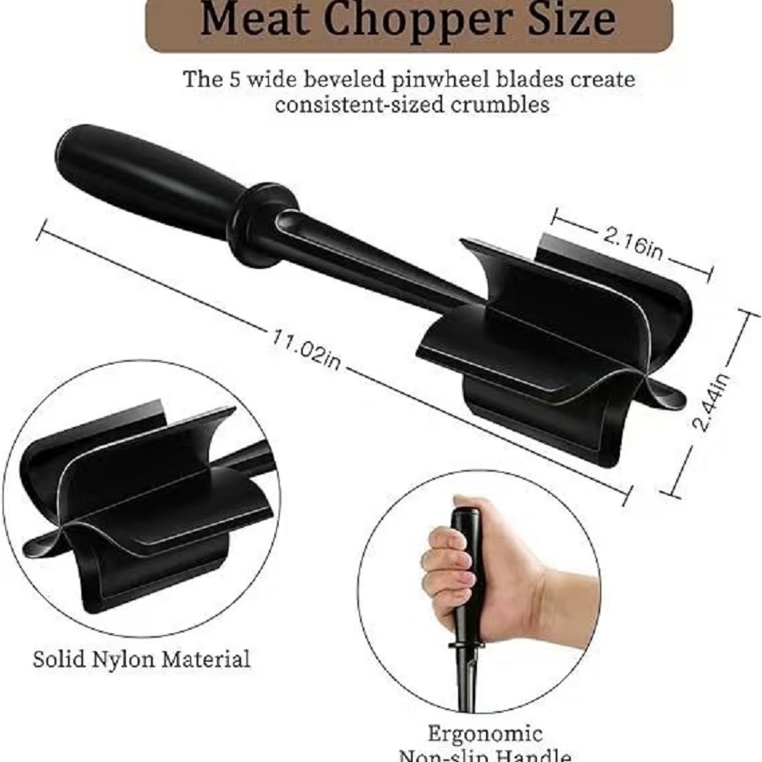 Meat Chopper Handheld Meat Chopper, Potato Salad and Tomato Chopper, Rice Mixing and Meat Stirring Chopper, Grinder