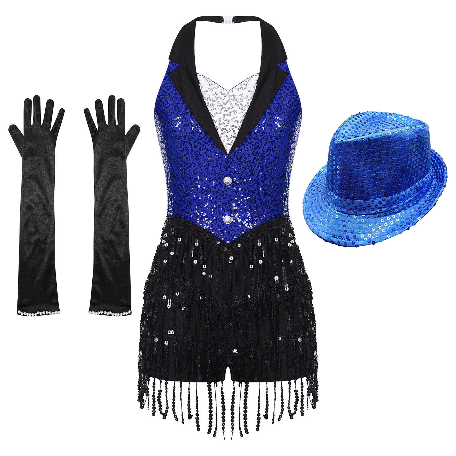 Robe de danse moderne pour femmes, Costume de spectacle à paillettes brillantes, sans manches, Jazz latin, Tango, Salsa, justaucorps, tenue