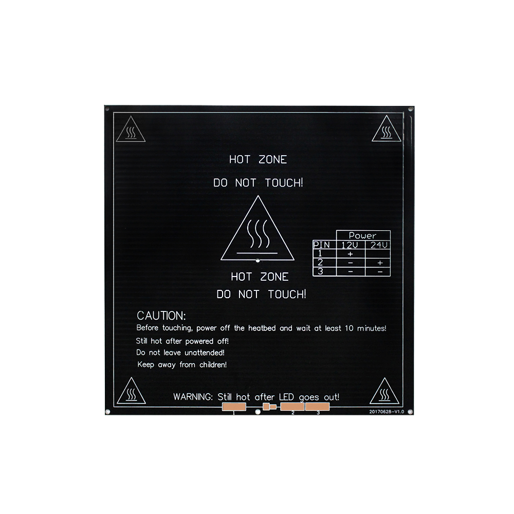 Cama térmica MK3 más 220x220/300x200/310 310mm x 12 V/24 V cama de aluminio mejorada para piezas de impresora 3d impressora: 214x214x3.0mm