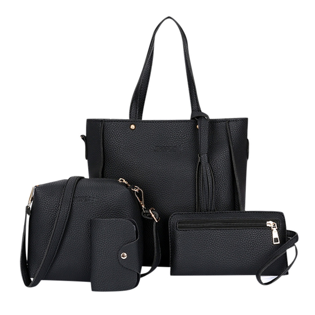 Mulher saco 2020 nova moda de quatro peças bolsa de ombro grande capacidade mensageiro carteira simples bolsa torebki damskie