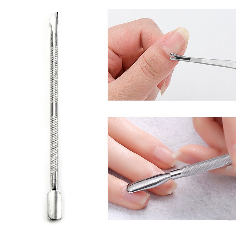 Nail Cuticle Pushers Double Head Rvs Cuticle Nail Pusher Spoon Remover Pedicure Care Pusher Cobalt Nail Care Tool