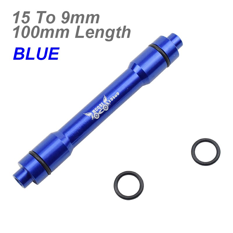 Moyeu de roue de vtt en alliage, adaptateur QR à dégagement rapide, axe 12/15mm à 9MM, 100 110 135 142 148MM: 15-9mm 100mm Blue