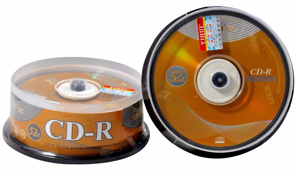 25 discs Grade A 700 MB Leere Yihui Gelbe Welle Gedruckt CD-R Disc