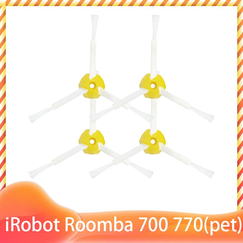 Cepillo principal de para iRobot Roomba, cepillos laterales, accesorios de filtro Hepa, Serie 700, 770, 780, 790, 772, 774, 775, 760: 4 Side Brush