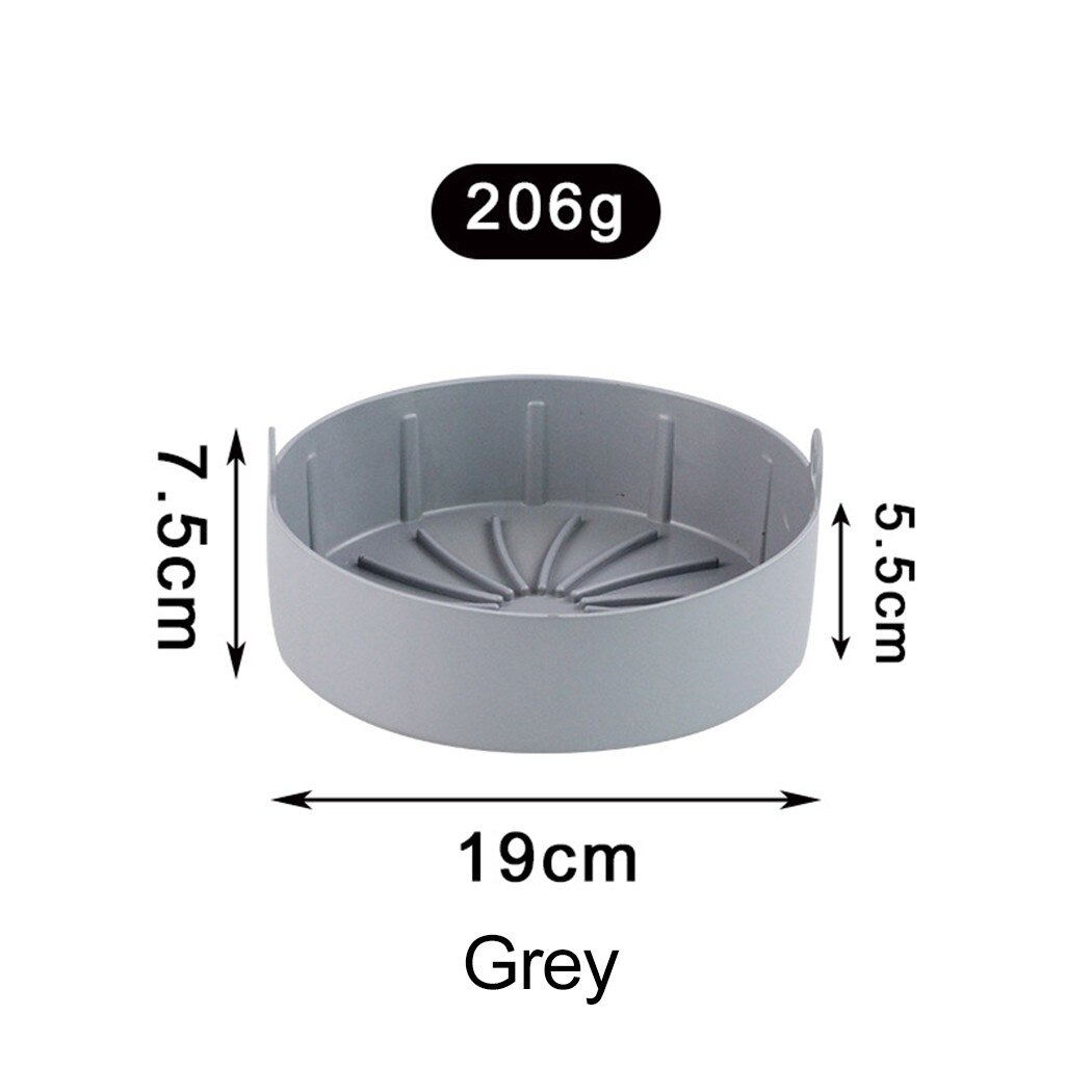 Freidora de aire de silicona, olla cuadrada, accesorios para hornear pan, pollo frito, Pizza, parrilla, bandeja de horno de repuesto para freidora de aire: Gray 19cm