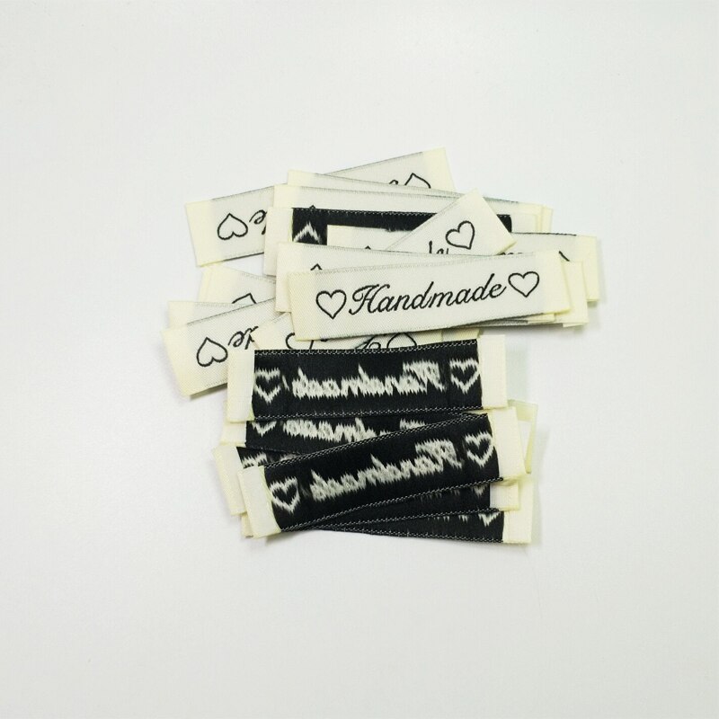 100Pcs DIY Embroidered Woven Handmade Labels For Clothing/Jewelry Accessories Garment Label