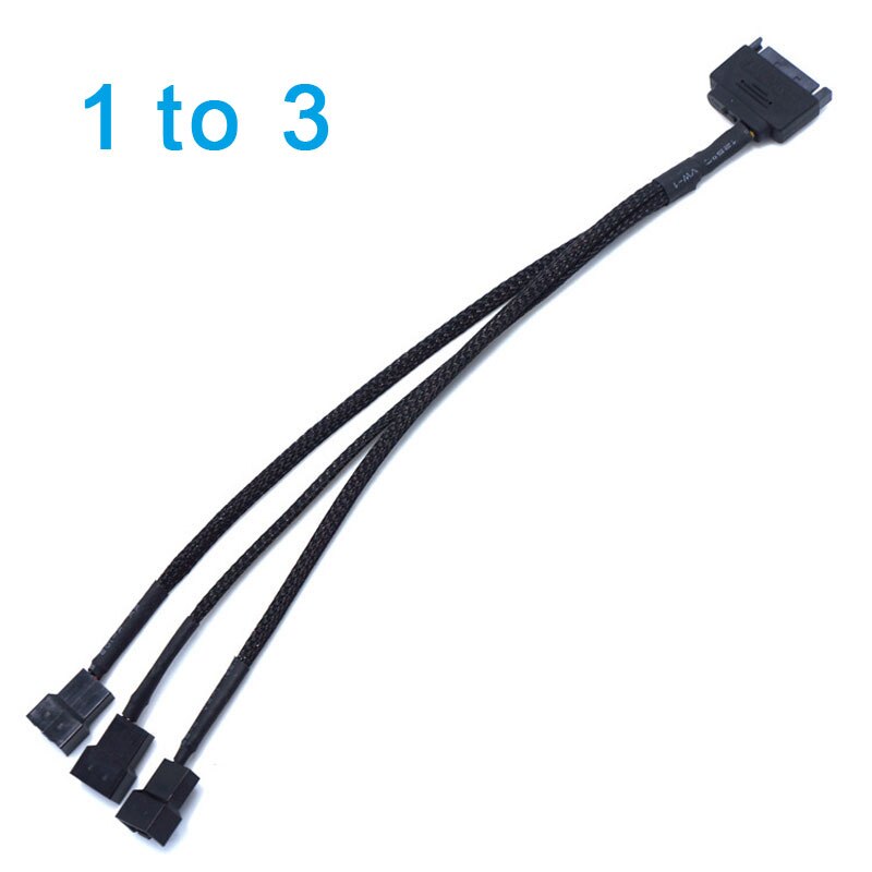 SATA 15Pin to 1 2 3 4 * 3Pin / 4Pin Computer Cooling Fan Splitter Hub Converter Adapter PWM Temperature Power Cable: 1 to 3