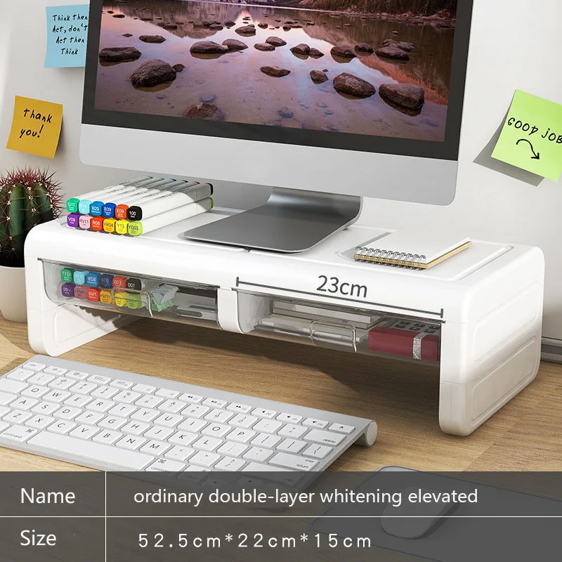 Monitor Houten Standaard Meerdere Stijlen 2 Laden Desktop Computer Ondersteuning Monitor Riser Houder Desktop Plank Slaapkamer Tafelplank: Rood