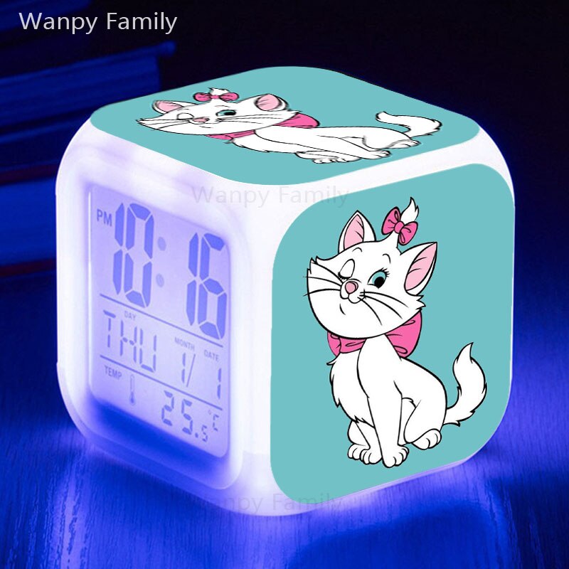 Sehr Ziemlich Marie katze Wecker LED Großen Bildschirm Display Zeit Datum Für Kinder Geburtstag Multifunktio digitale alarm uhren: Gold