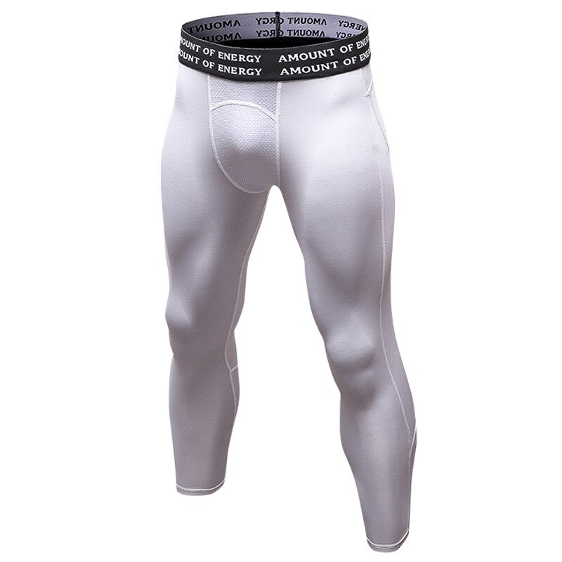 Mallas transpirables para gimnasio y Fitness 3/4, mallas deportivas de compresión, pantalones deportivos para hombre, pantalones para correr, secado rápido, ropa deportiva