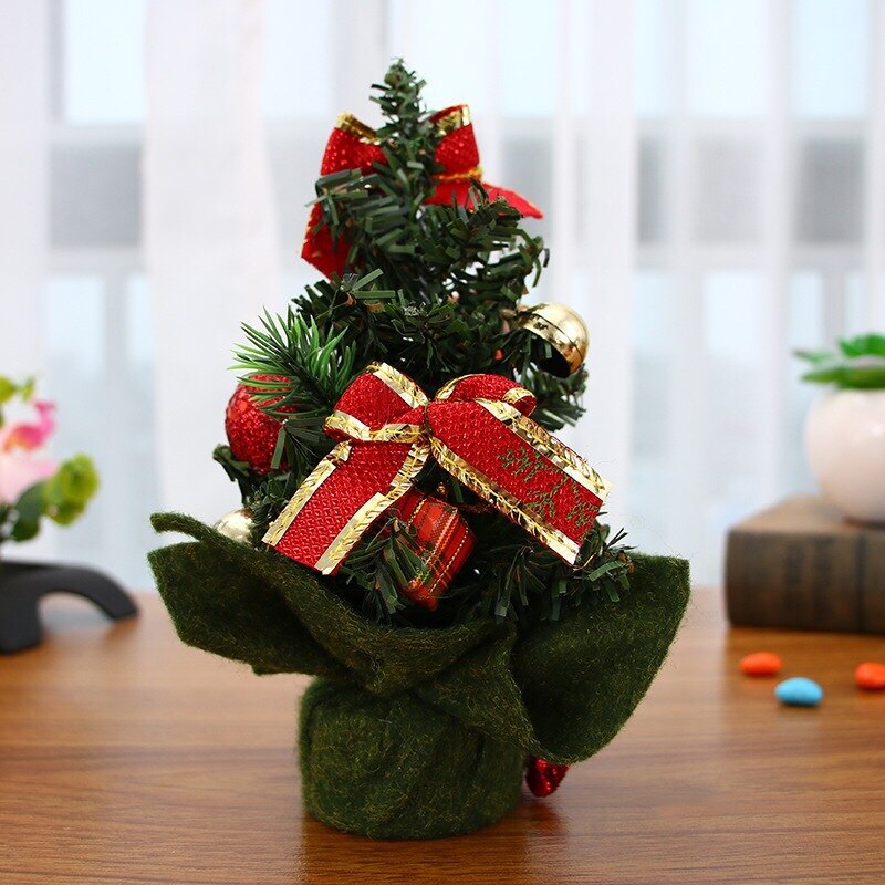Mini Table Top Christmas Tree Desktop Xmas Tree Party Ornament Decorated Tree For Home Office Christmas Year Decoration: 6