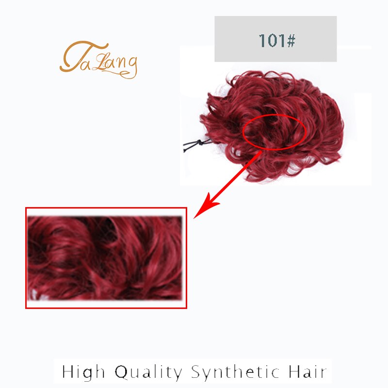 TALANG 2 Plastic Comb Clip In Curly Synthetic Hair Pieces Chignon Updo Cover Hairpiece Extension Hair Bun Hair Accessories: F6-63