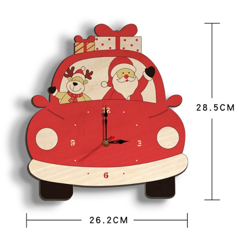 Cute Cartoon Acrylic Wall Clock Silent Christmas Santa Claus Elk Frameless Borderless Wall Clock Nice Home Hanging