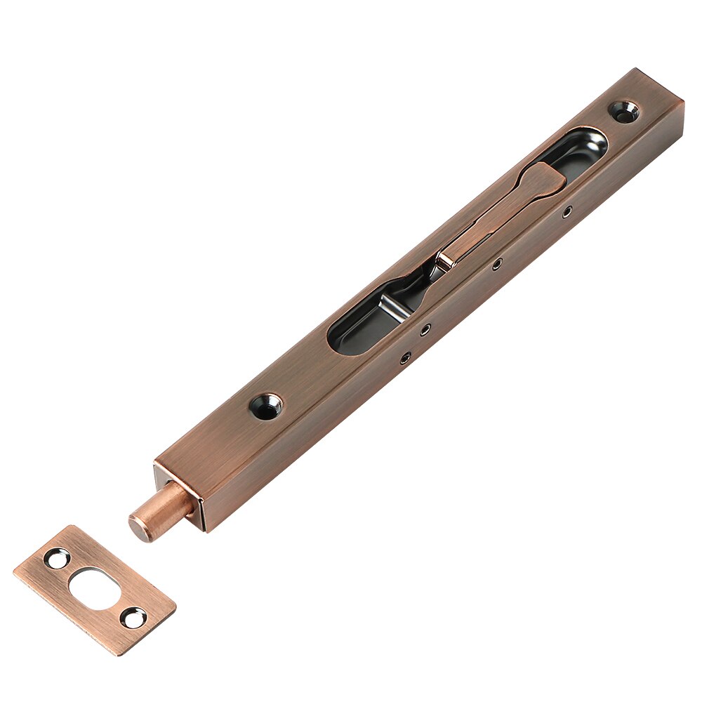 304 Stainless Steel Hidden Door Bolt Security Guard Door Latch 4/6/8/10 inch Sliding Door Lock Bathroom Bolt Dust Proof Hardware: Red Bronze